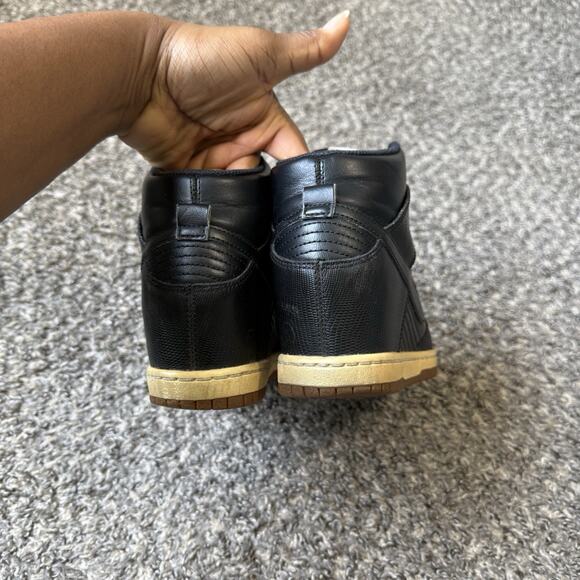 NNIKE 2014 DUNK SKY HI BLACK LEATHER SNAKE GS HIDDEN WEDGE Y2K Sneakers 6.5 - Picture 6 of 14